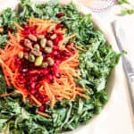 best kale salad, Best Kale Salad w/ Pomegranate and Carrots (Whole30& Paleo)