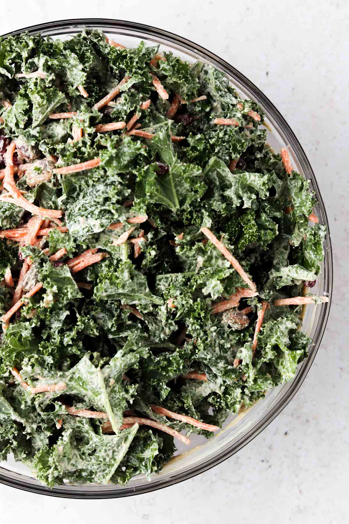 whole30 kale salad in a bowl