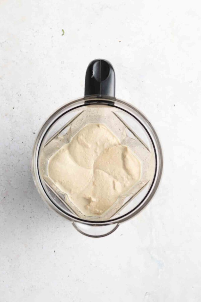 tahini dressing in the food processor 