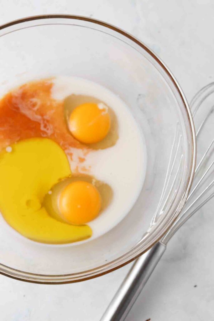 wet ingredients in a bowl