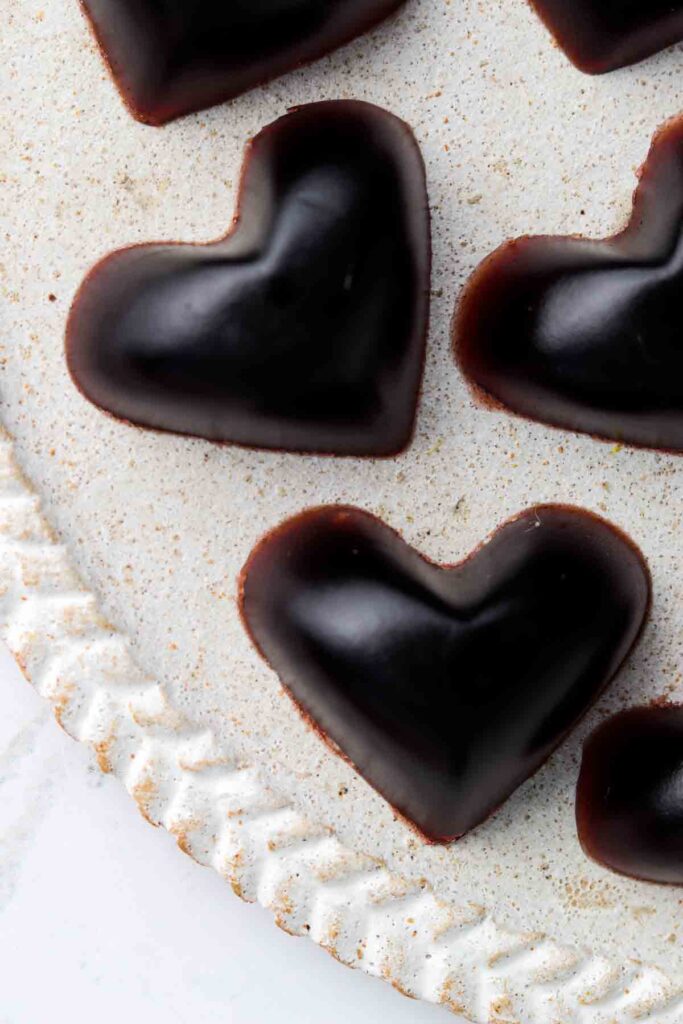 healthy heart gummies on a plate