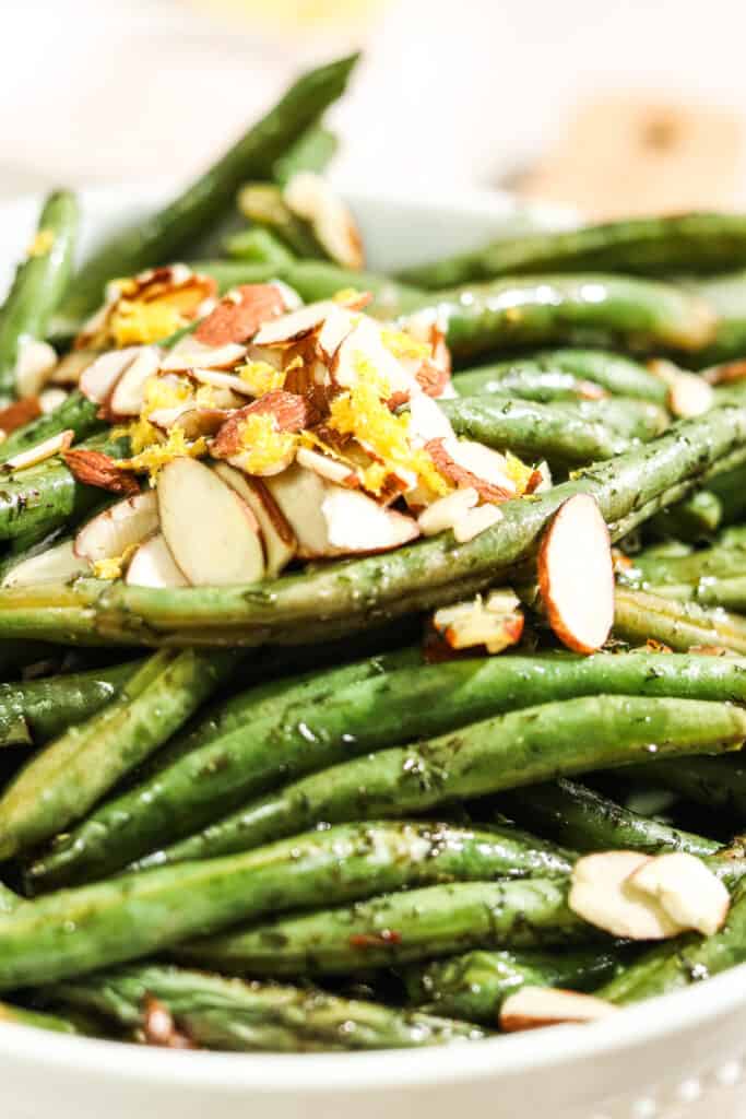 Lemon Dill Green Beans With Almond Slivers ( PALEO VEGAN WHOLE30