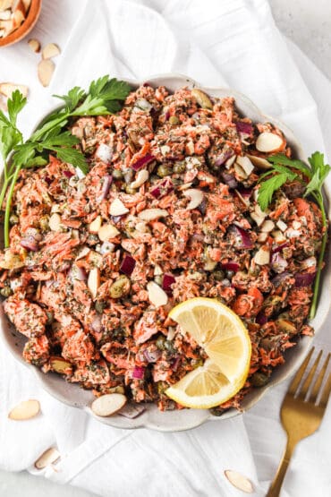 Shredded Lemon Dill Salmon Salad (Paleo, AIP, Whole30, Keto) Shredded Lemon Dill Salmon Salad (Paleo, AIP, Whole30, Keto)