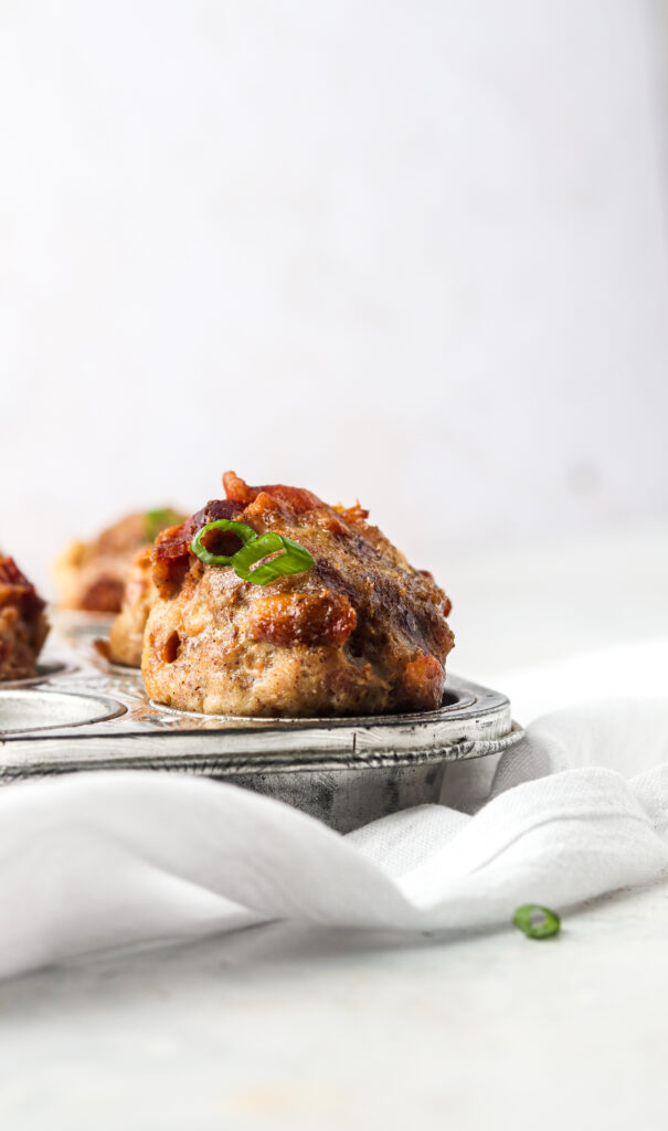 meat muffins in a baking tray