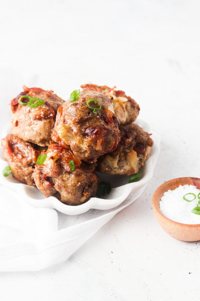 meat muffins in a bowl stacked on each other