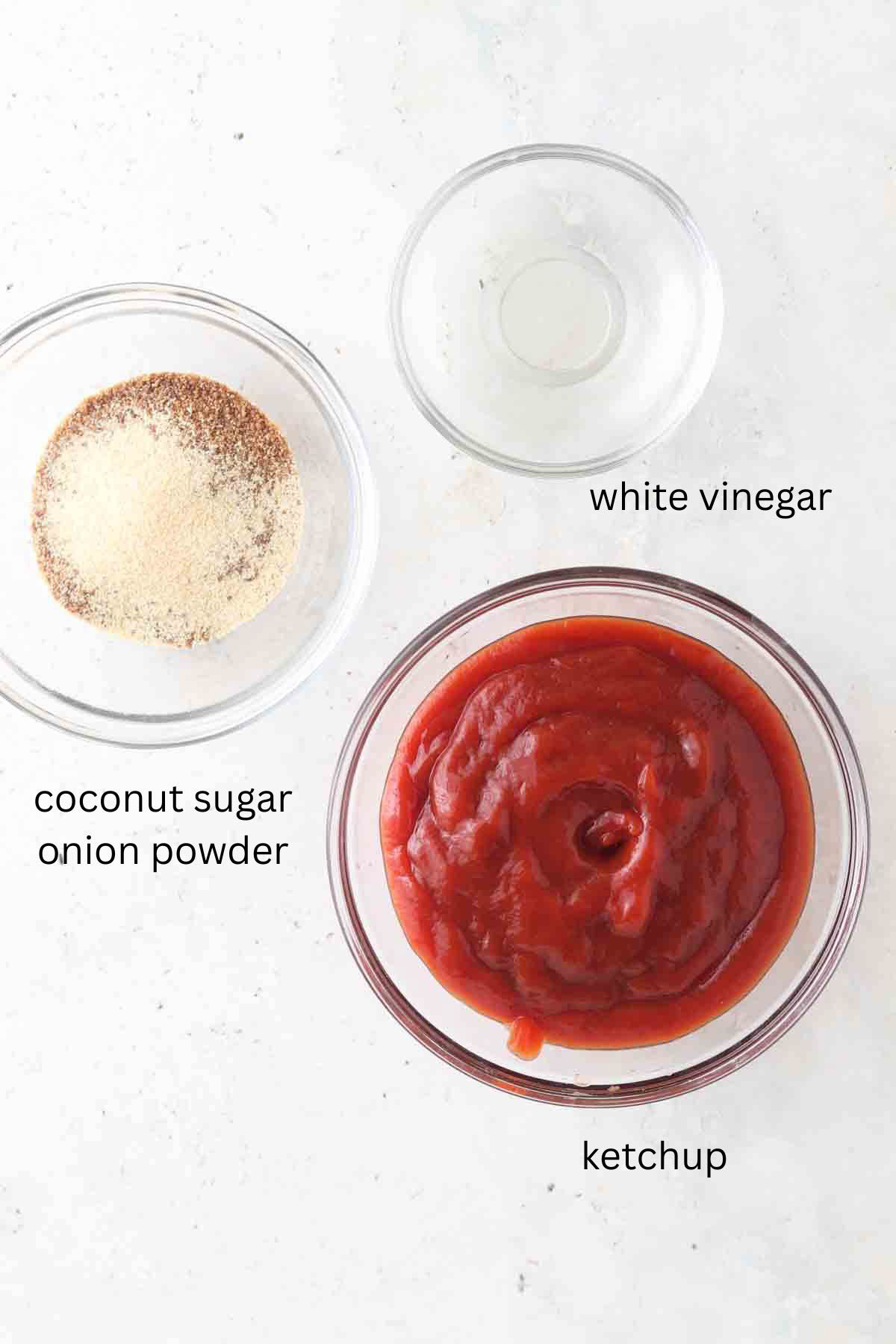 Glaze ingredients laid out on a sheet pan.
