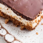 Smores bar on a plate.