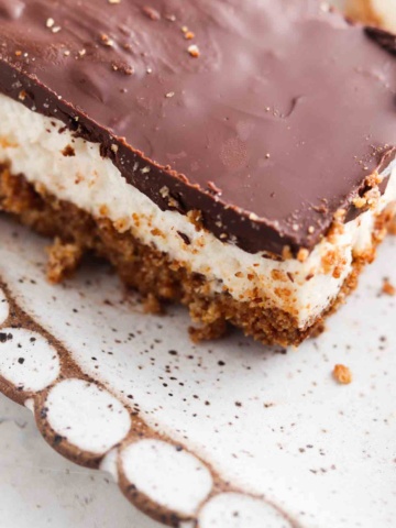 Smores bar on a plate.
