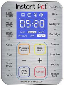 Instant Pot Duo Plus Electric Pressure Cooker LCD Buttons