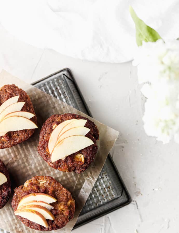 Paleo Gluten Free Protein Loaded Apple Muffins