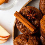 close up photo of an apple muffin with cinnamon