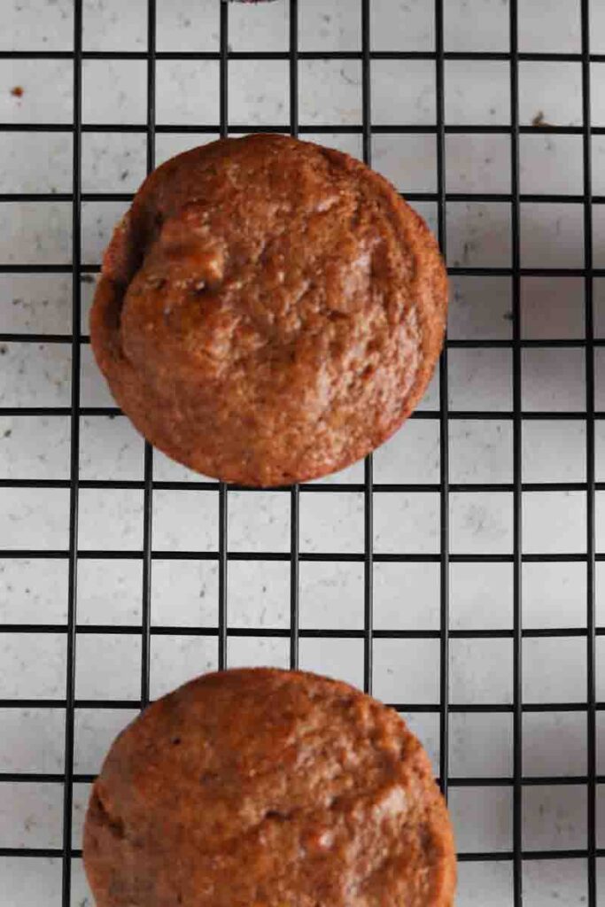 gluten free apple muffins on a cooling rack