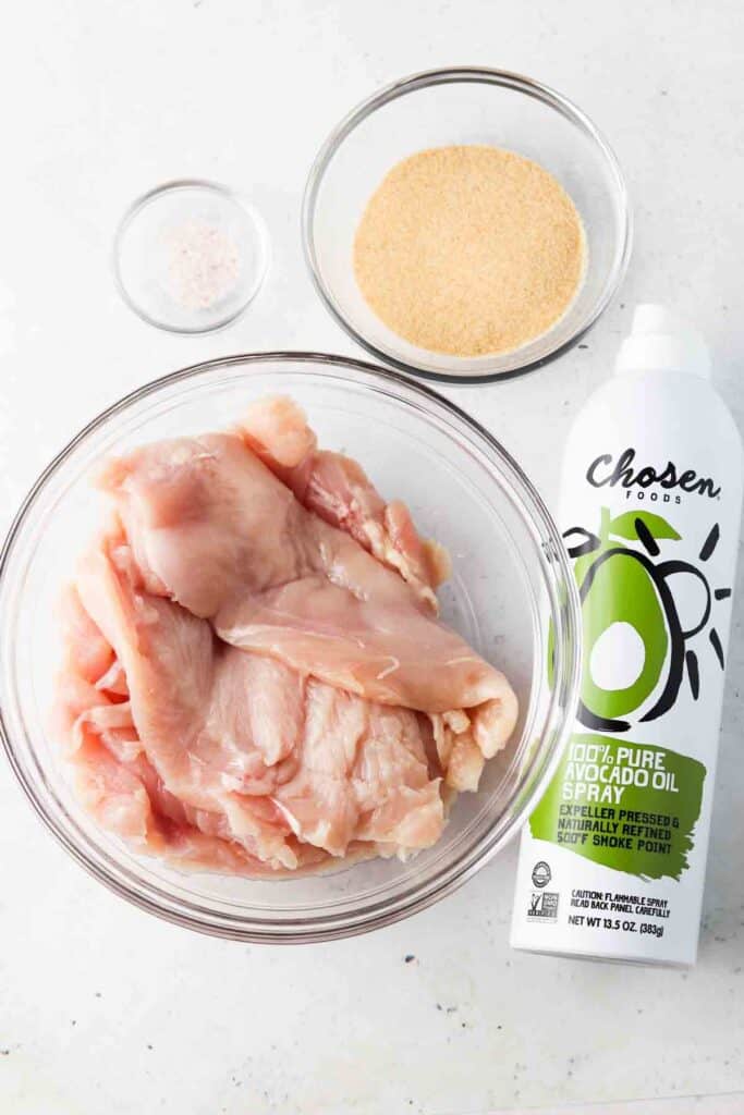 homemade chicken tender ingredients laid out