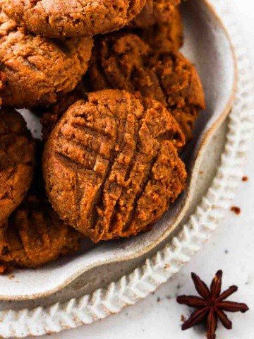 dairy free peanut butter cookies on a plate