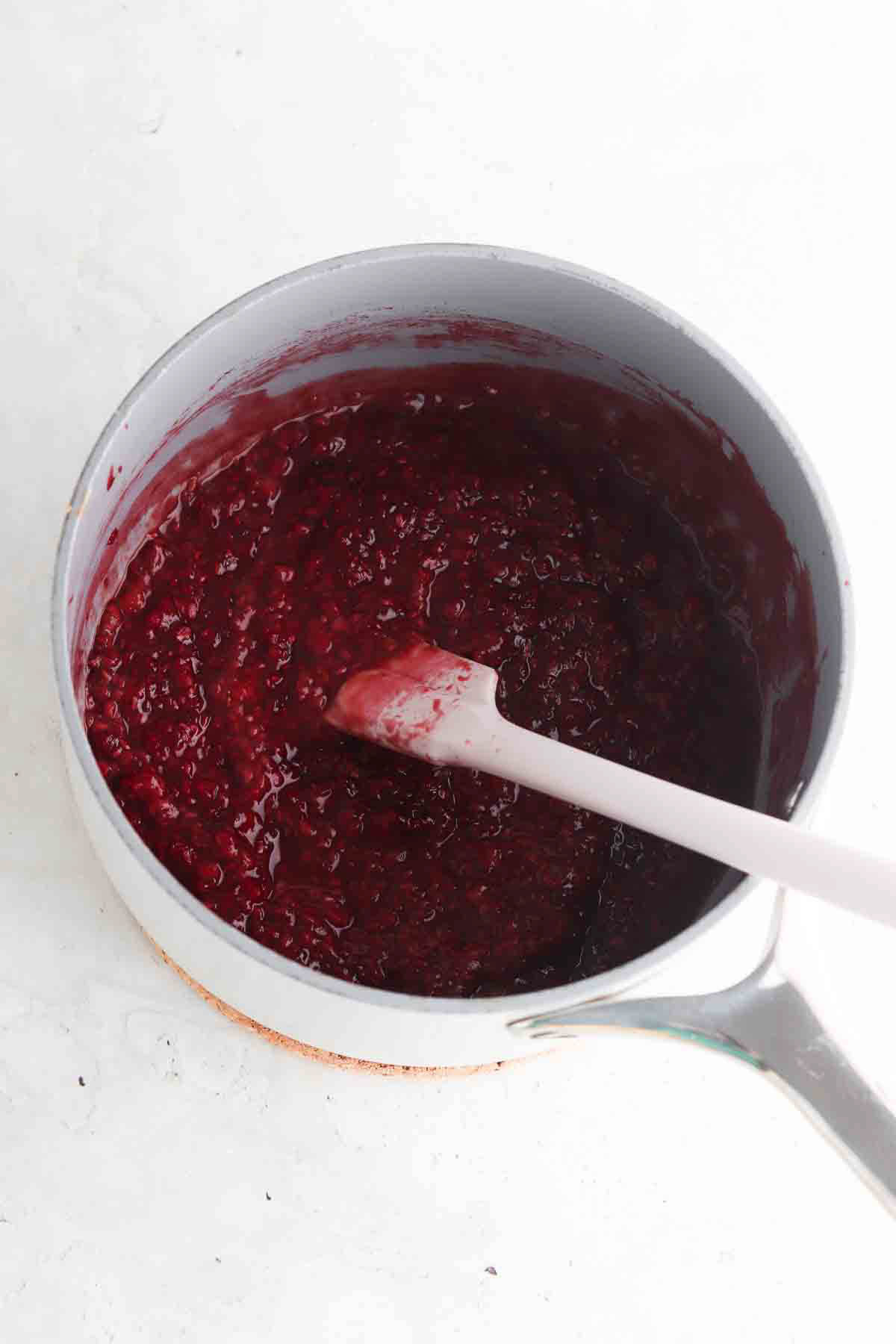 Raspberries, lemon and honey in a large sauce pan.