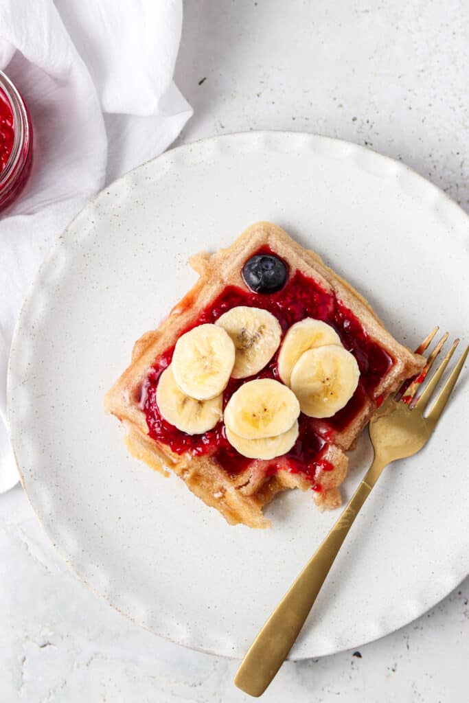 aip waffles overhead shot on a plate