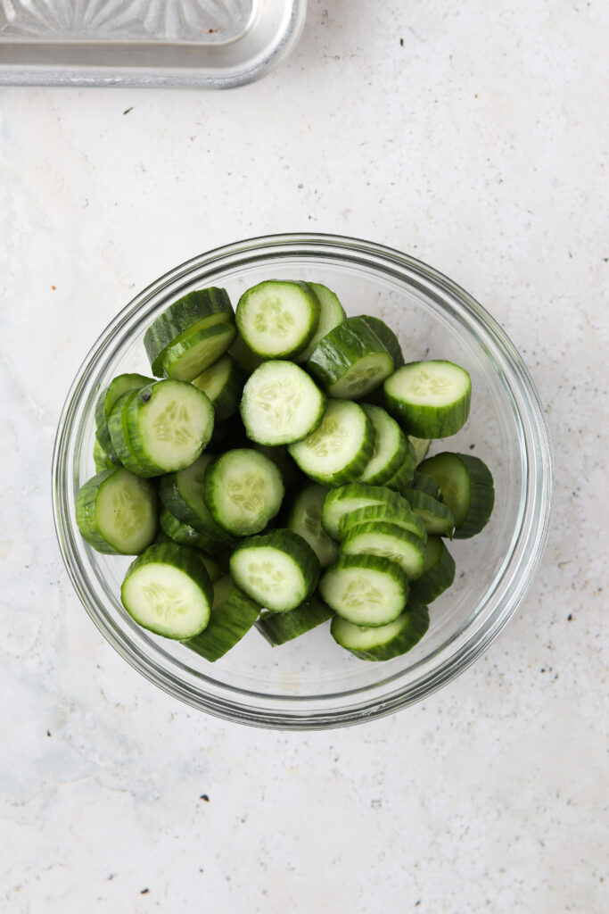 chopped up cucumbers