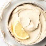 lemon tahini dressing in a bowl