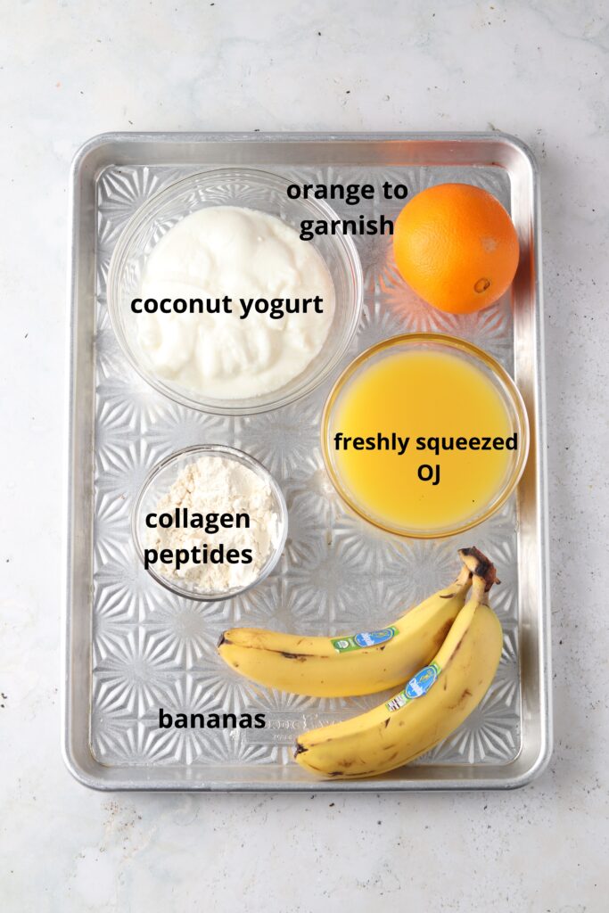 ingredients on a metal tray