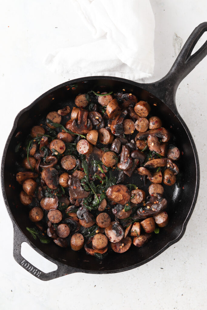 vegetables sautéed in a pan