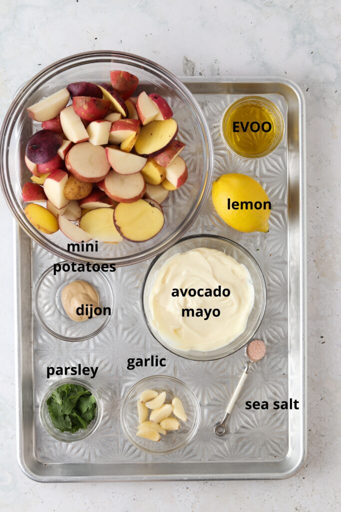 ingredients on a tray