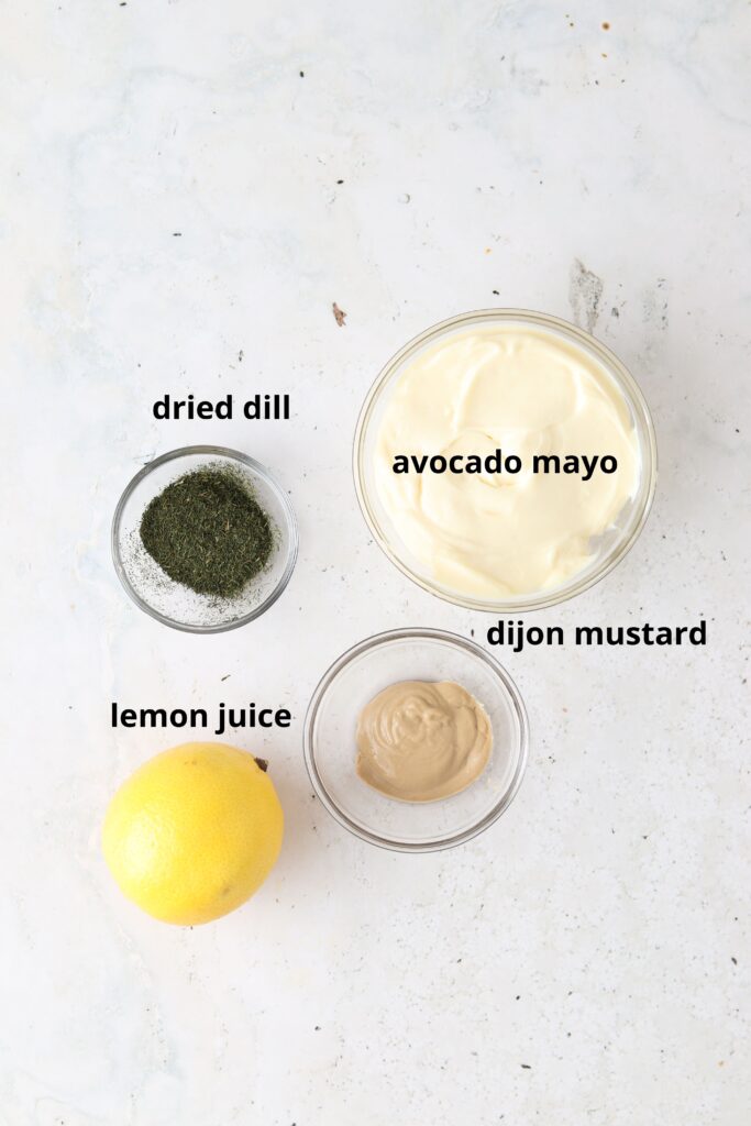 dill aioli ingredients in a bowl