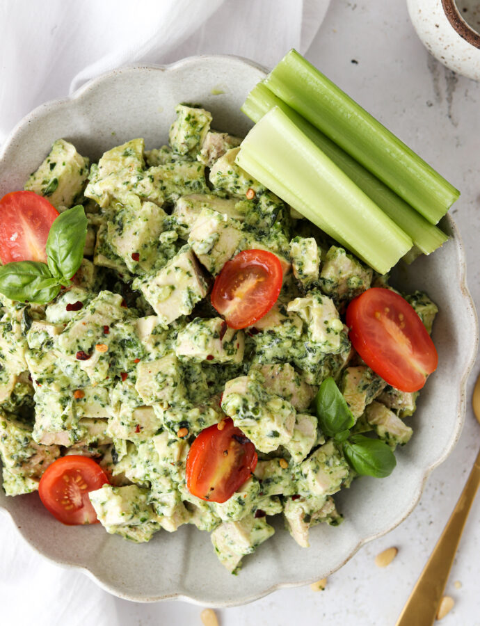 Pesto Chicken Salad (Paleo, Whole30, Keto)