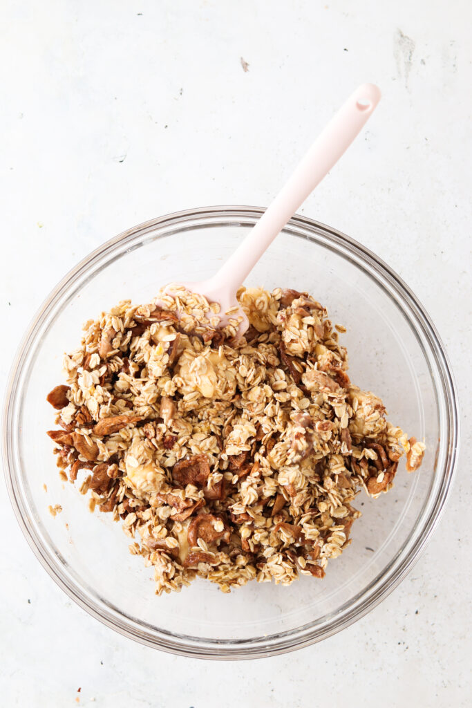 apple oatmeal ingredients in a bowl