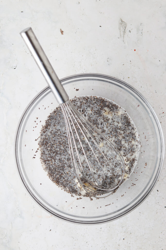 process shot of paleo chia pudding
