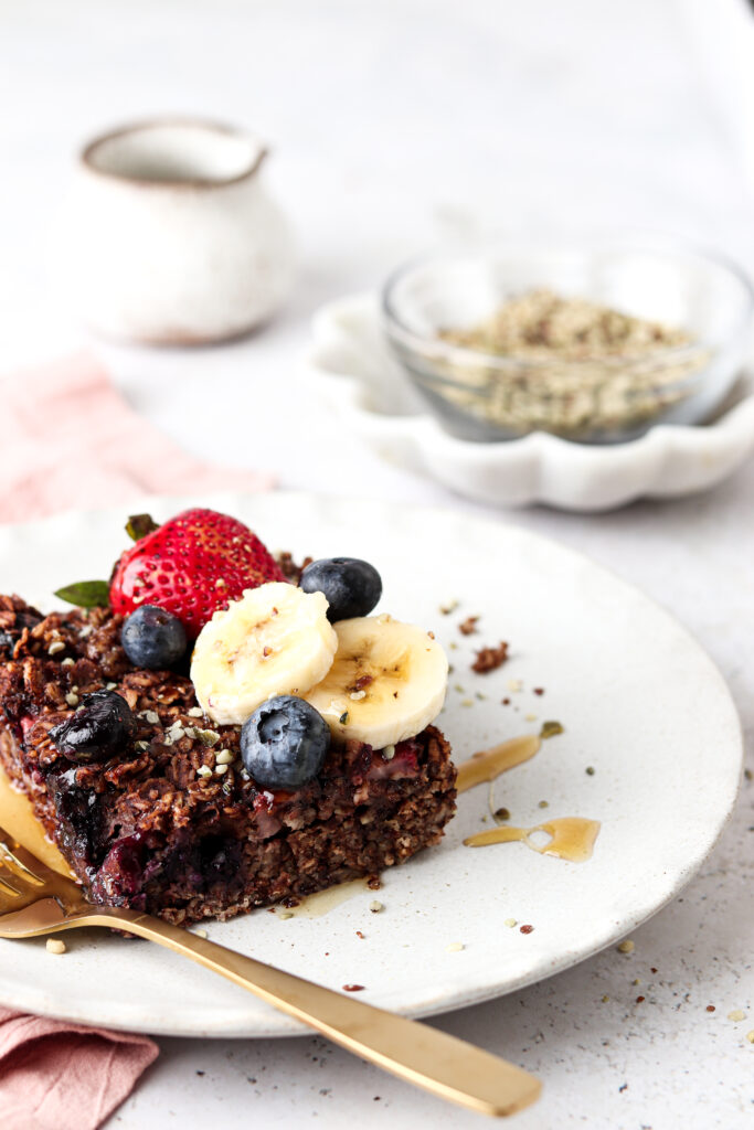 side shot of oats on a plate