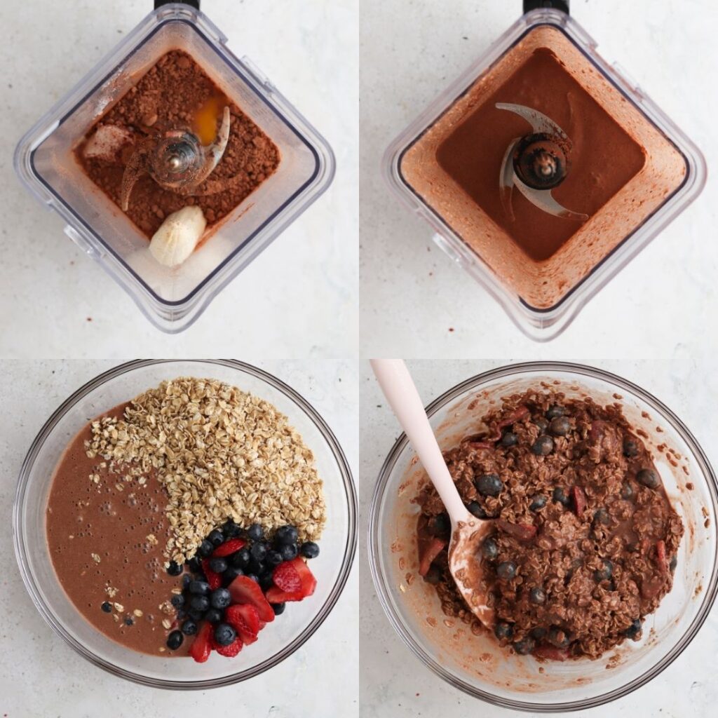 process shots how to make chocolate baked oats