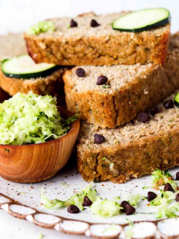 stacked up zucchini bread