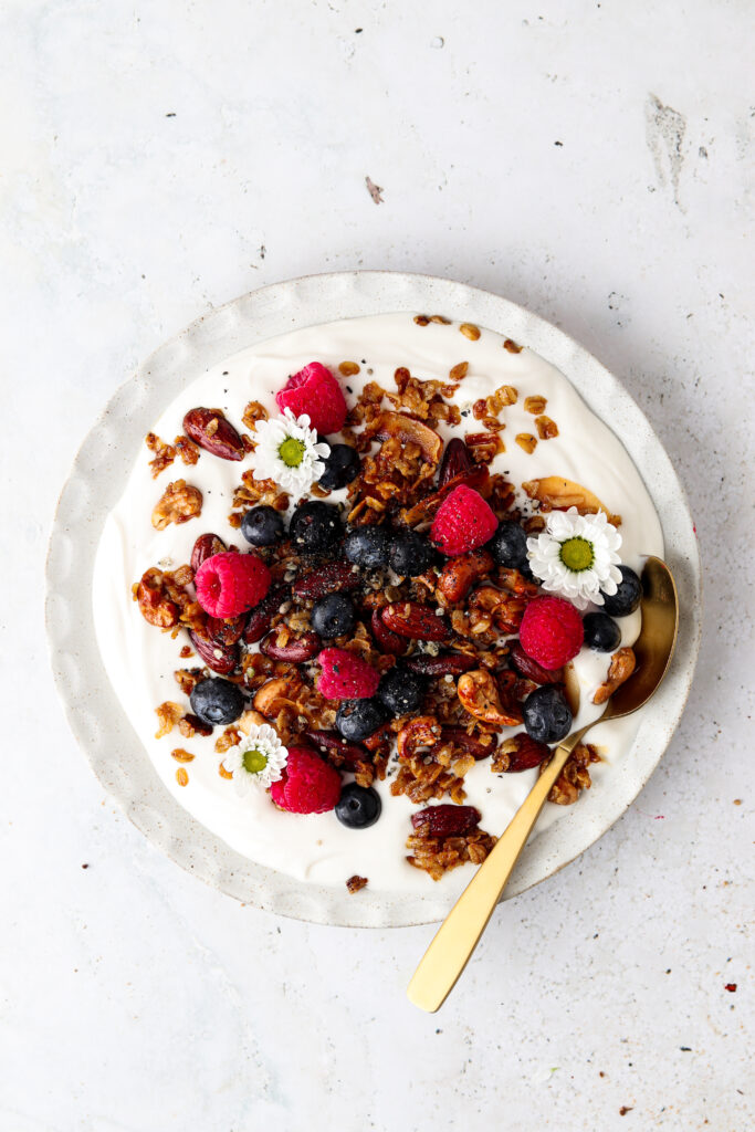 overhead shot of grain free granola