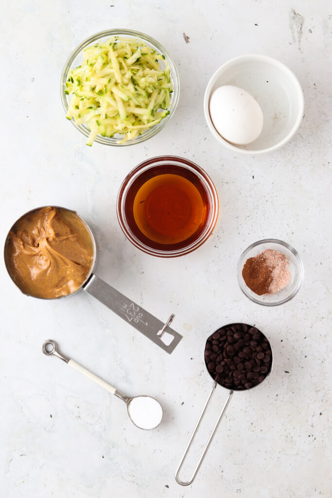 gluten free zucchini cake ingredients laid out