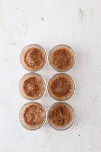 paleo cheesecake crust in mason jars