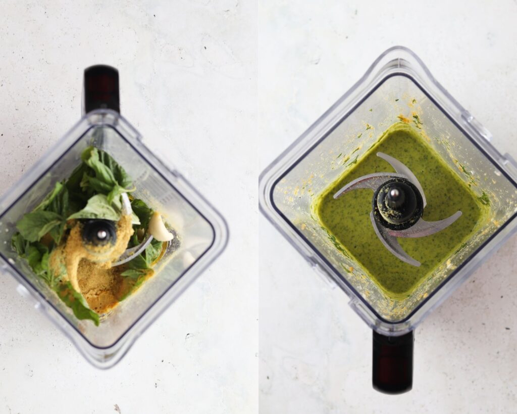 process shots how to make aip pesto