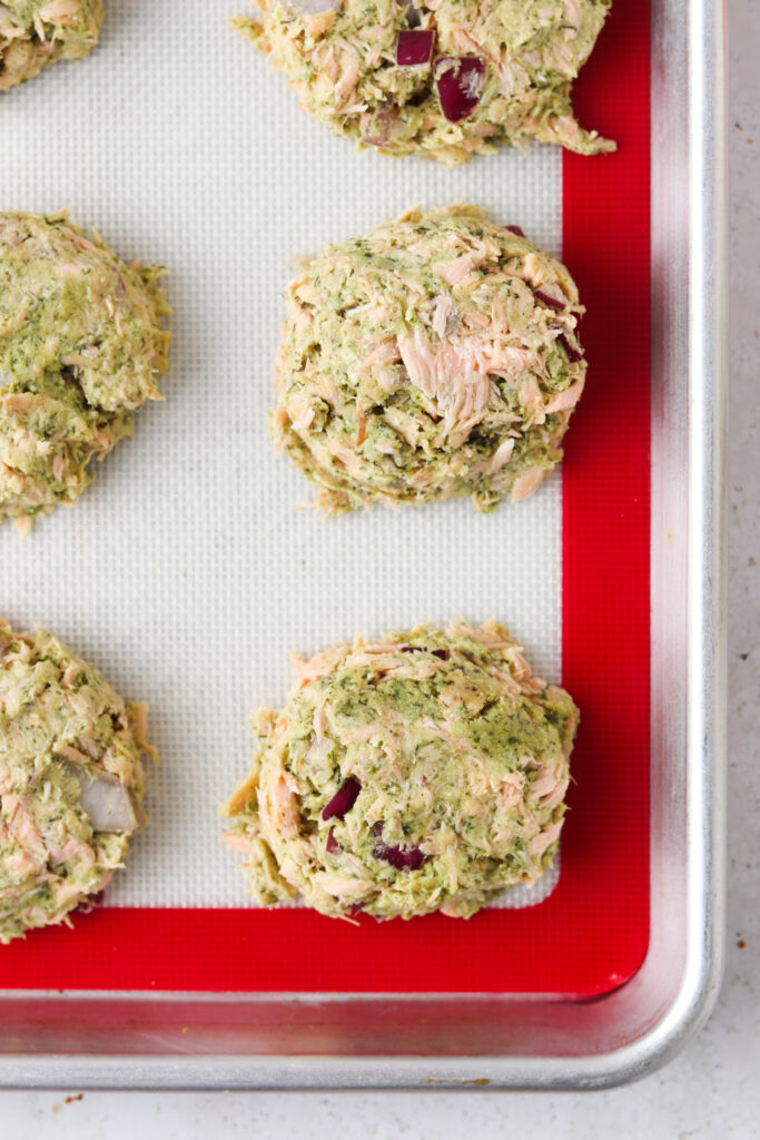 salmon cakes in a bowl