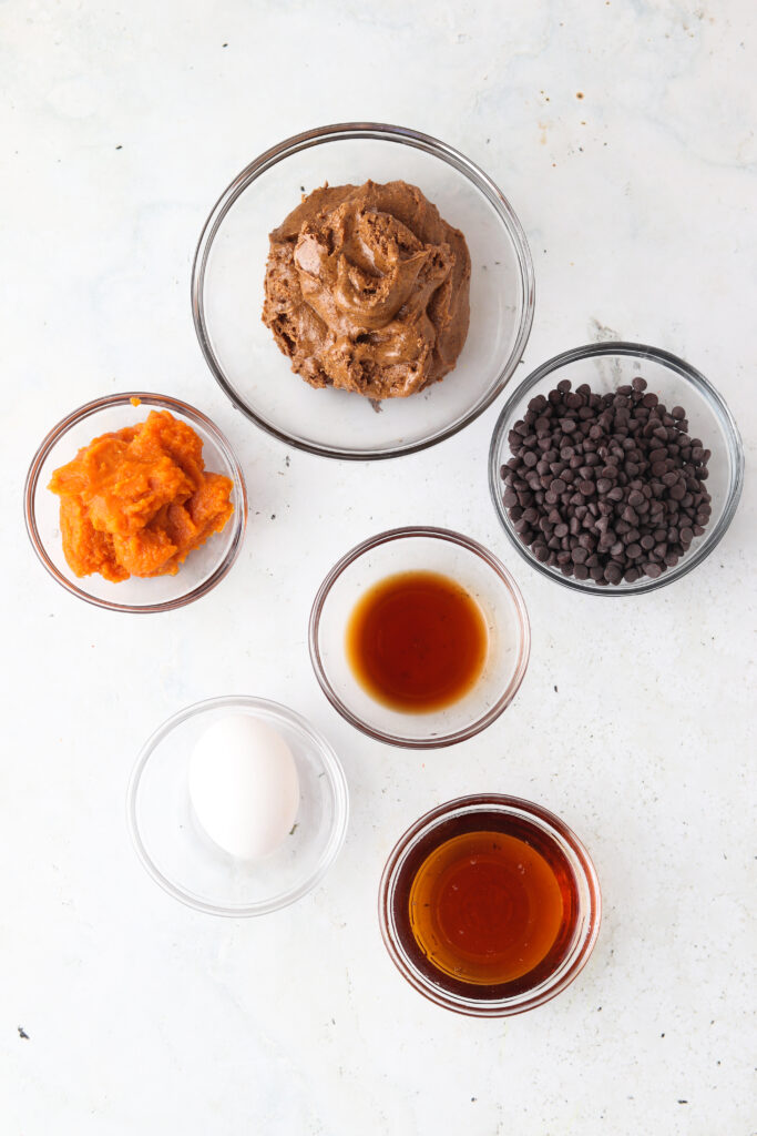 gluten free pumpkin cookies ingredients in bowls