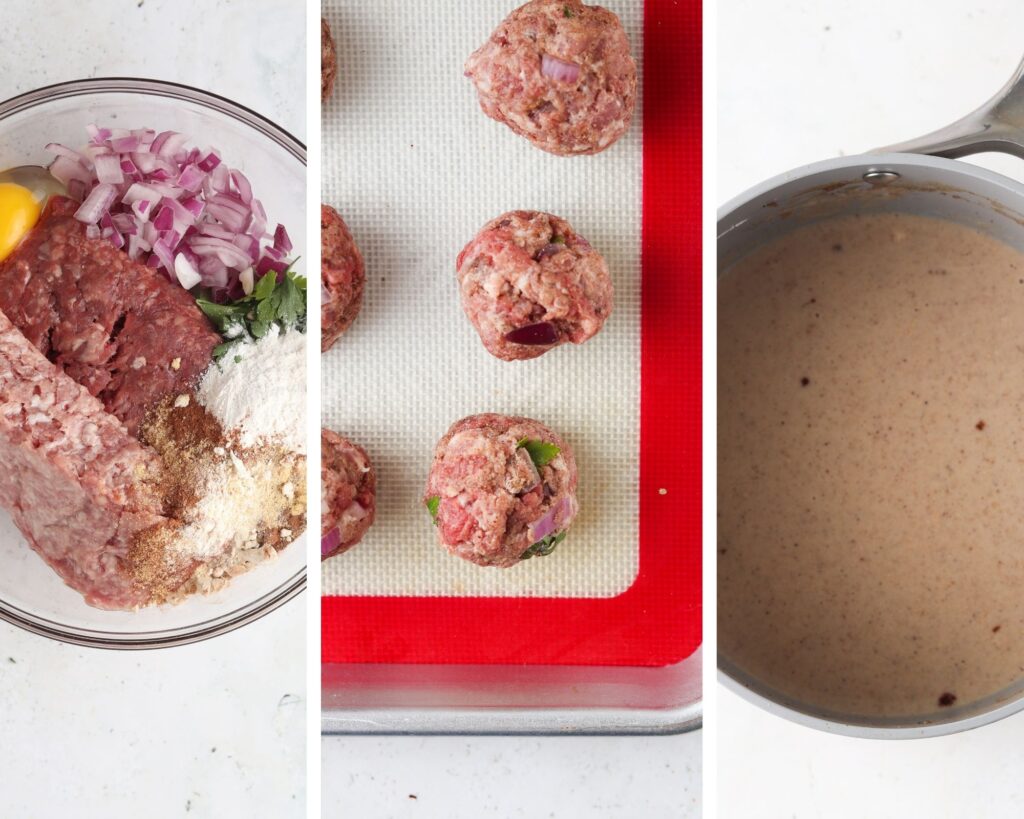 step by step process photos how to make paleo swedish meatballs 