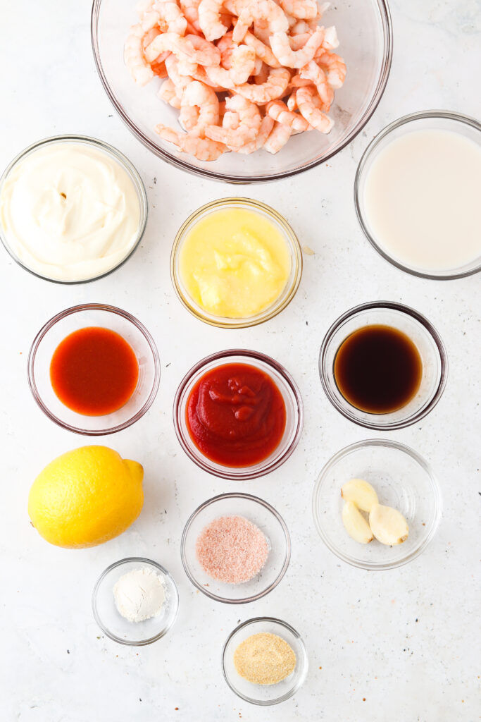 bang bang shrimp ingredients laid out