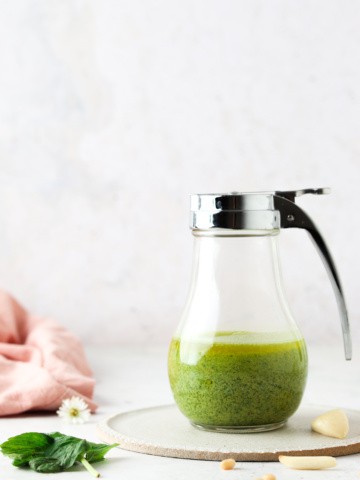 fresh pesto in a jar