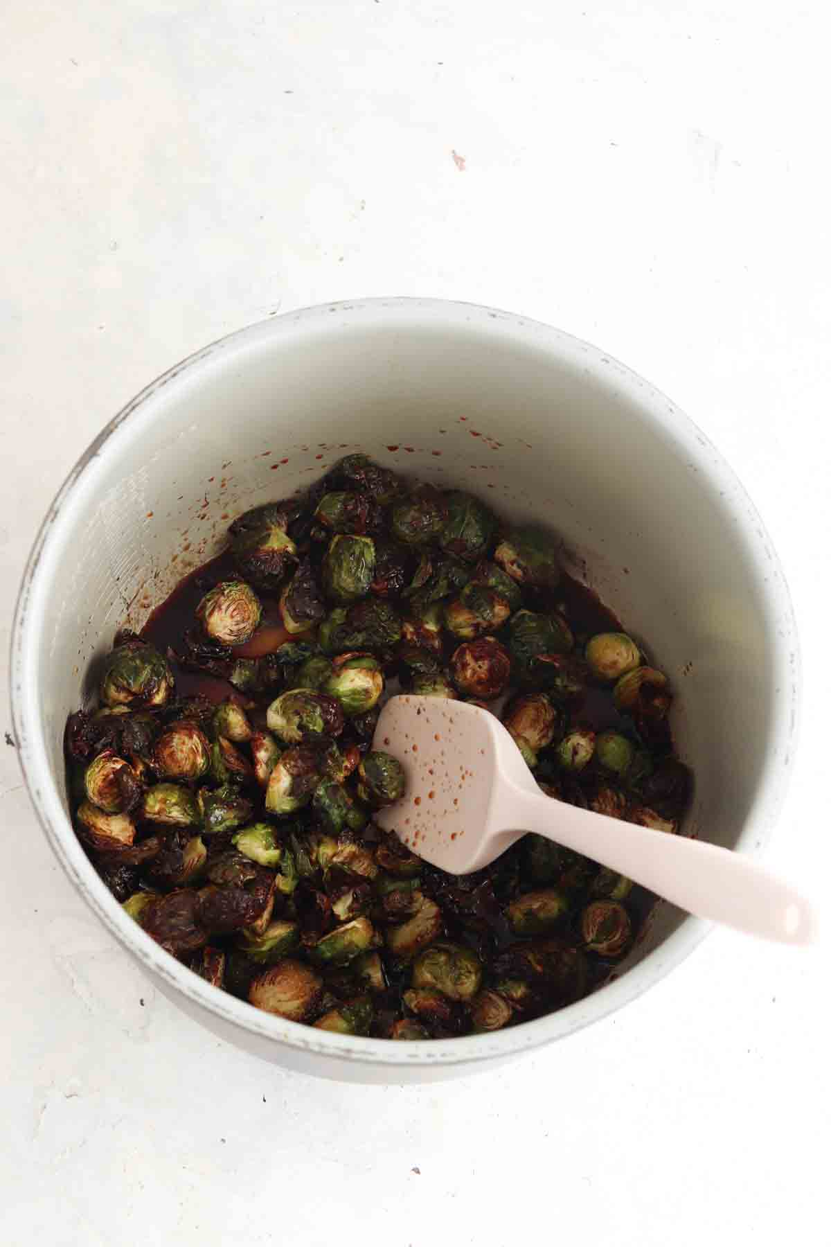 Balsamic Maple Brussel Sprouts in the air fryer. 