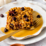 healthy pumpkin oatmeal bake on a plate