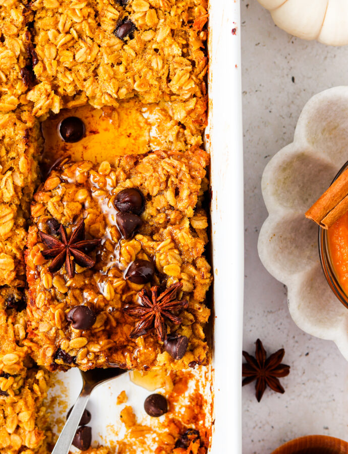 Pumpkin Baked Oatmeal Bars (Gluten Free)