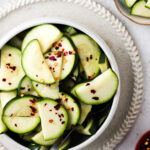 instant pot zucchini with red pepper flakes in a bowl