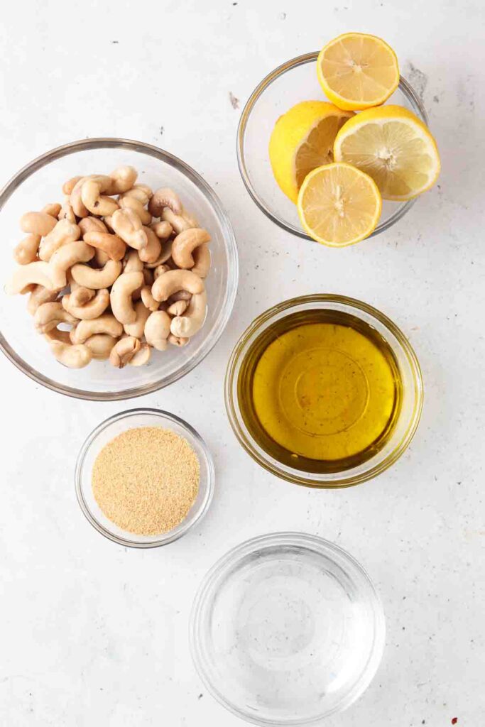 cashew cheese ingredients laid out