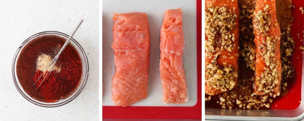 step by step how to make maple crusted salmon