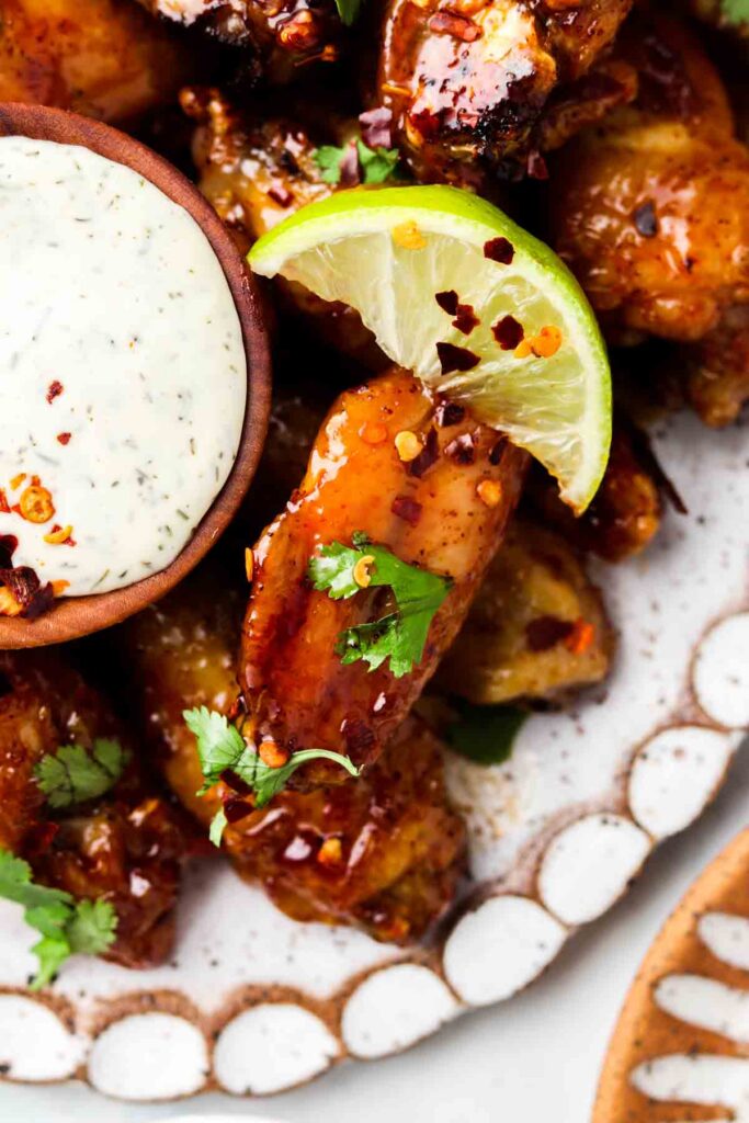 close up photo of chili lime chicken wings