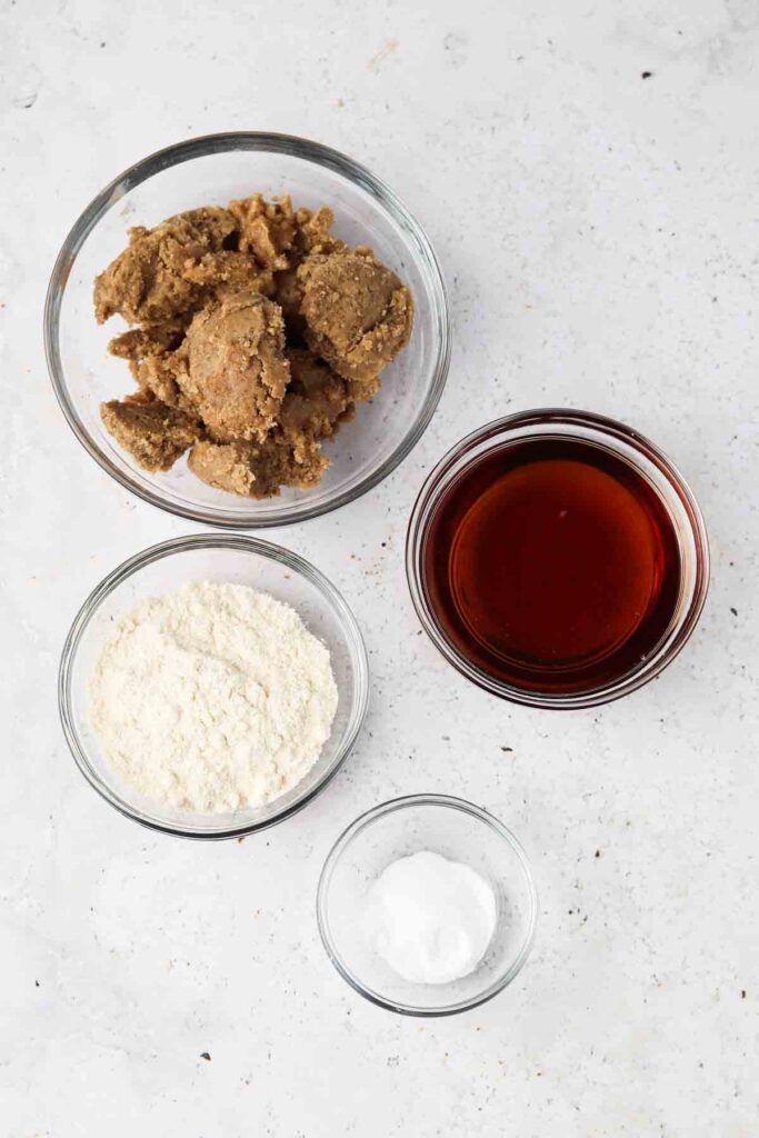 tigernut flour cookie ingredients laid out in bowls