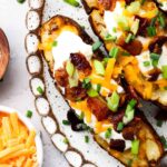 tgif loaded potato skins on a plate